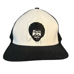 Bob Ross The Joy of Painting Happy Trees Under Brim Caricature Snapback Cap Hat